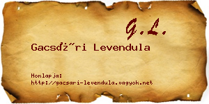 Gacsári Levendula névjegykártya